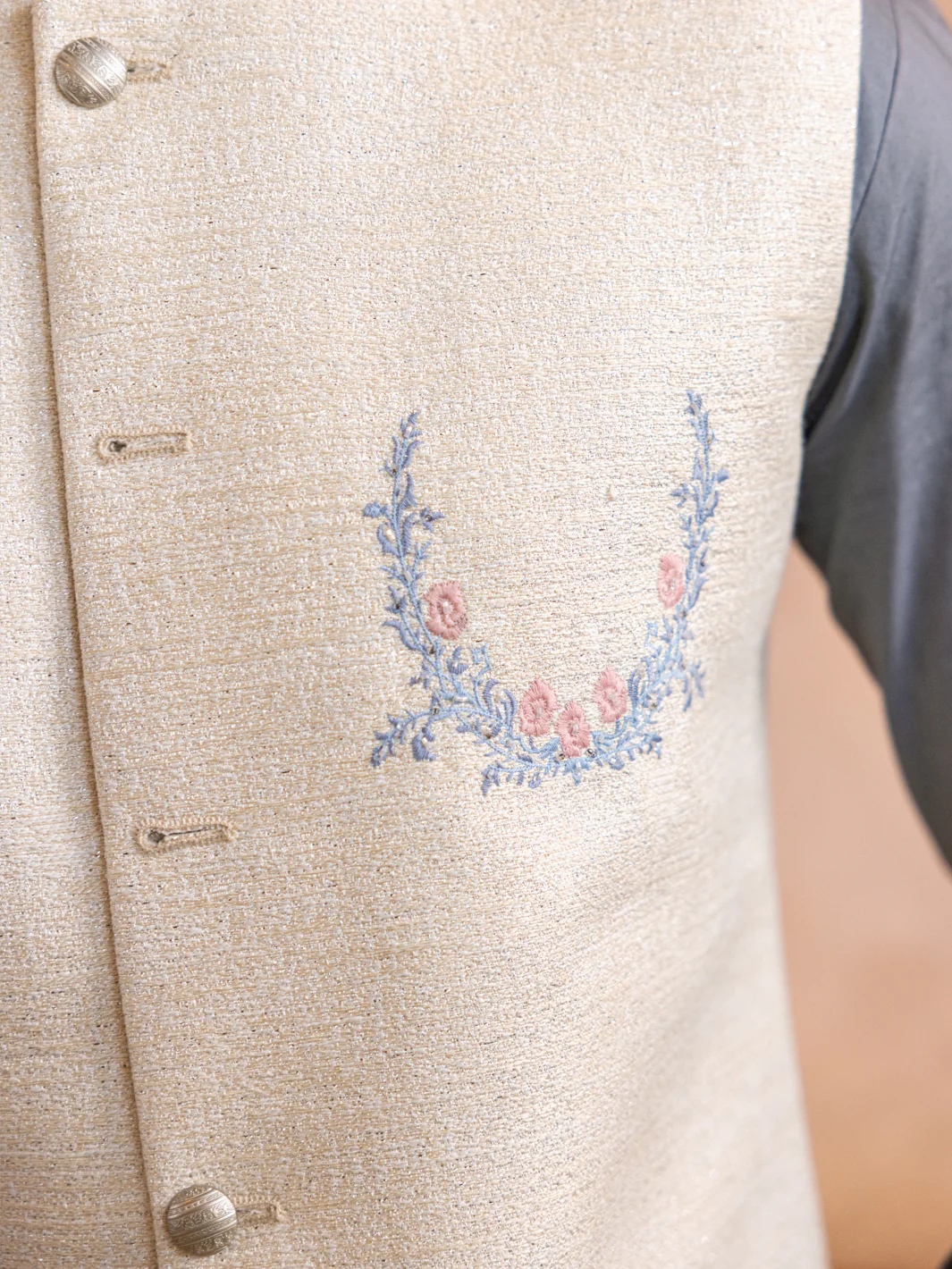 OFF WHITE BLENDED WAISTCOAT | AL-WC-529/JJ-8092A - Image 3