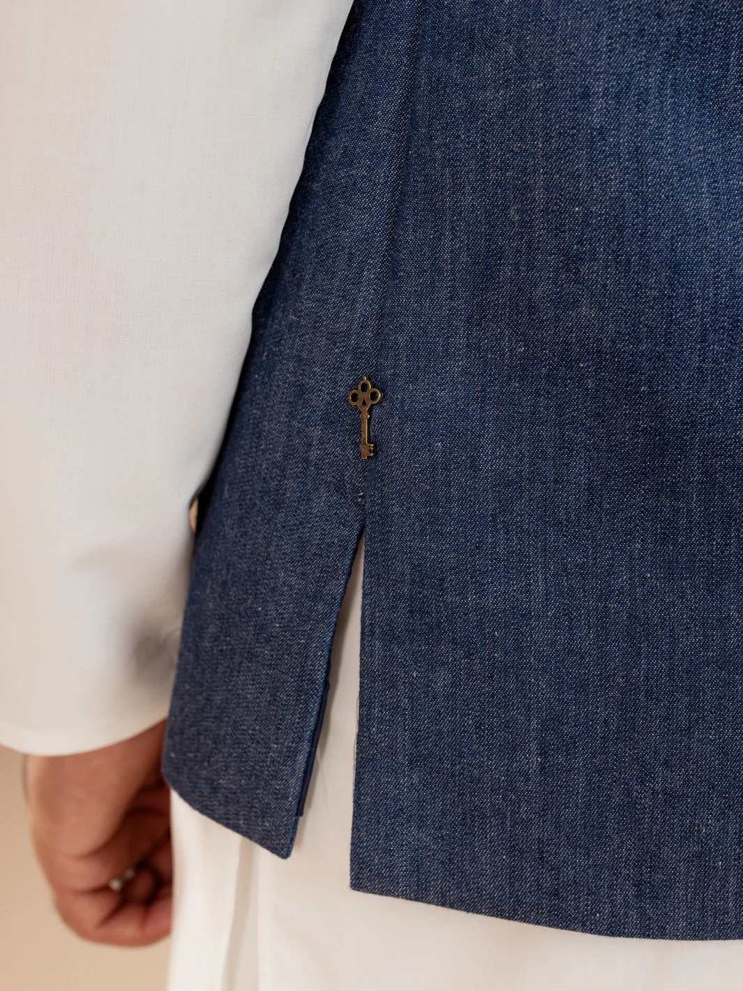 BLUE COTTON WAISTCOAT | AL-WC-541/AM-6237A - Image 3
