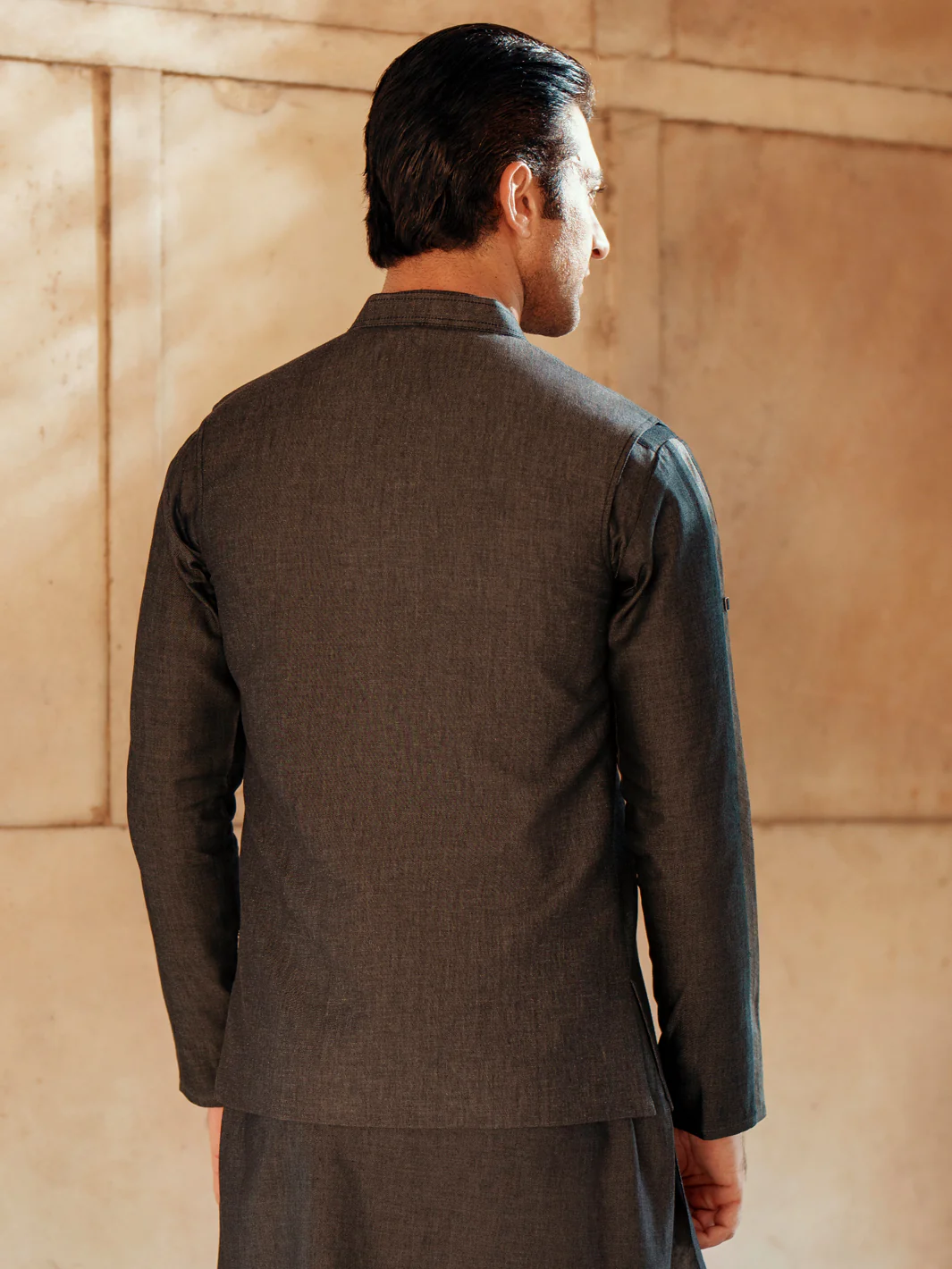 CHARCOAL GREY COTTON WAISTCOAT | AL-WC-542/AM-6237B - Image 3