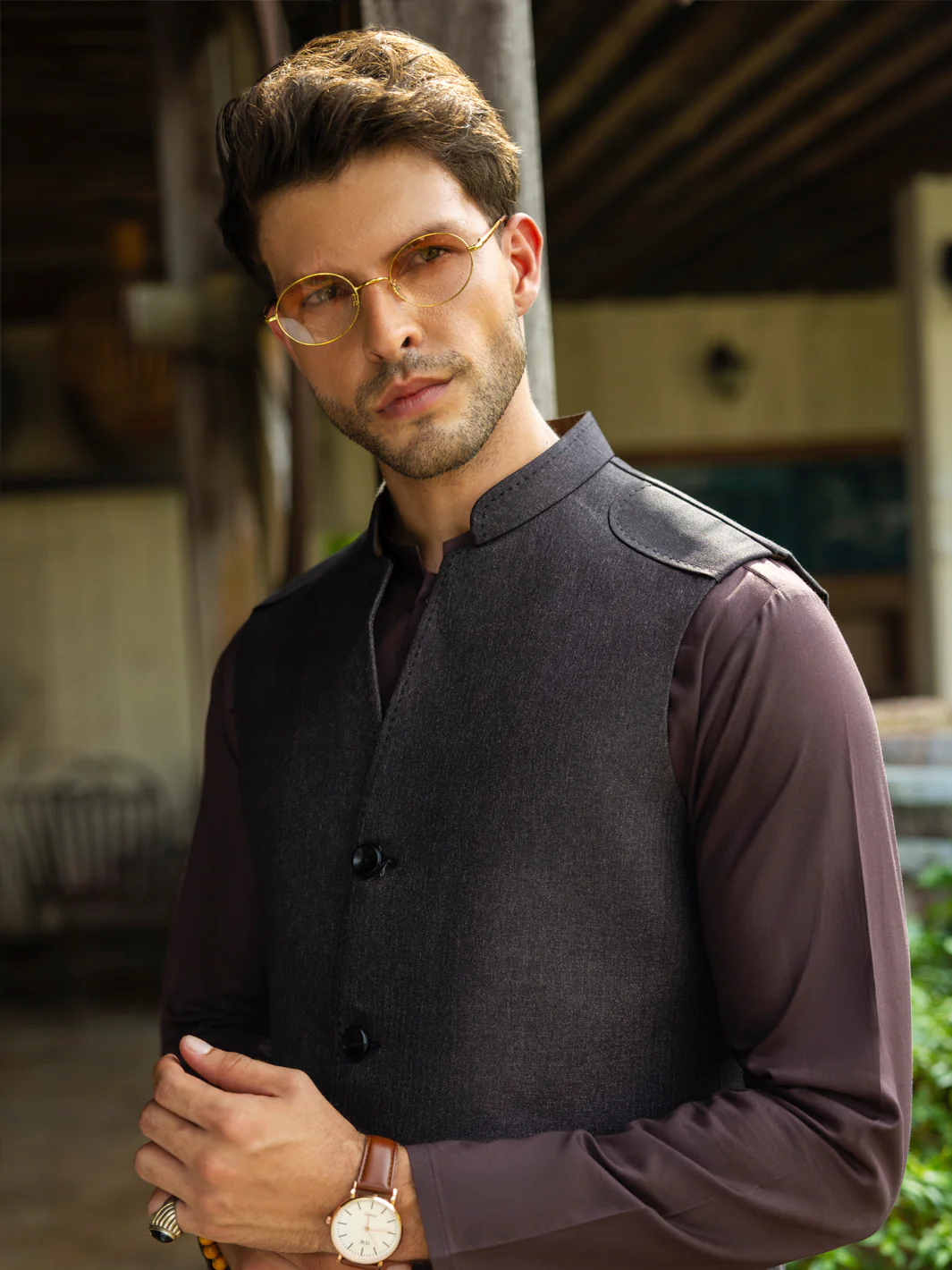 DARK BROWN WAISTCOAT | AL-WC-567A/AM-6265C - Image 4