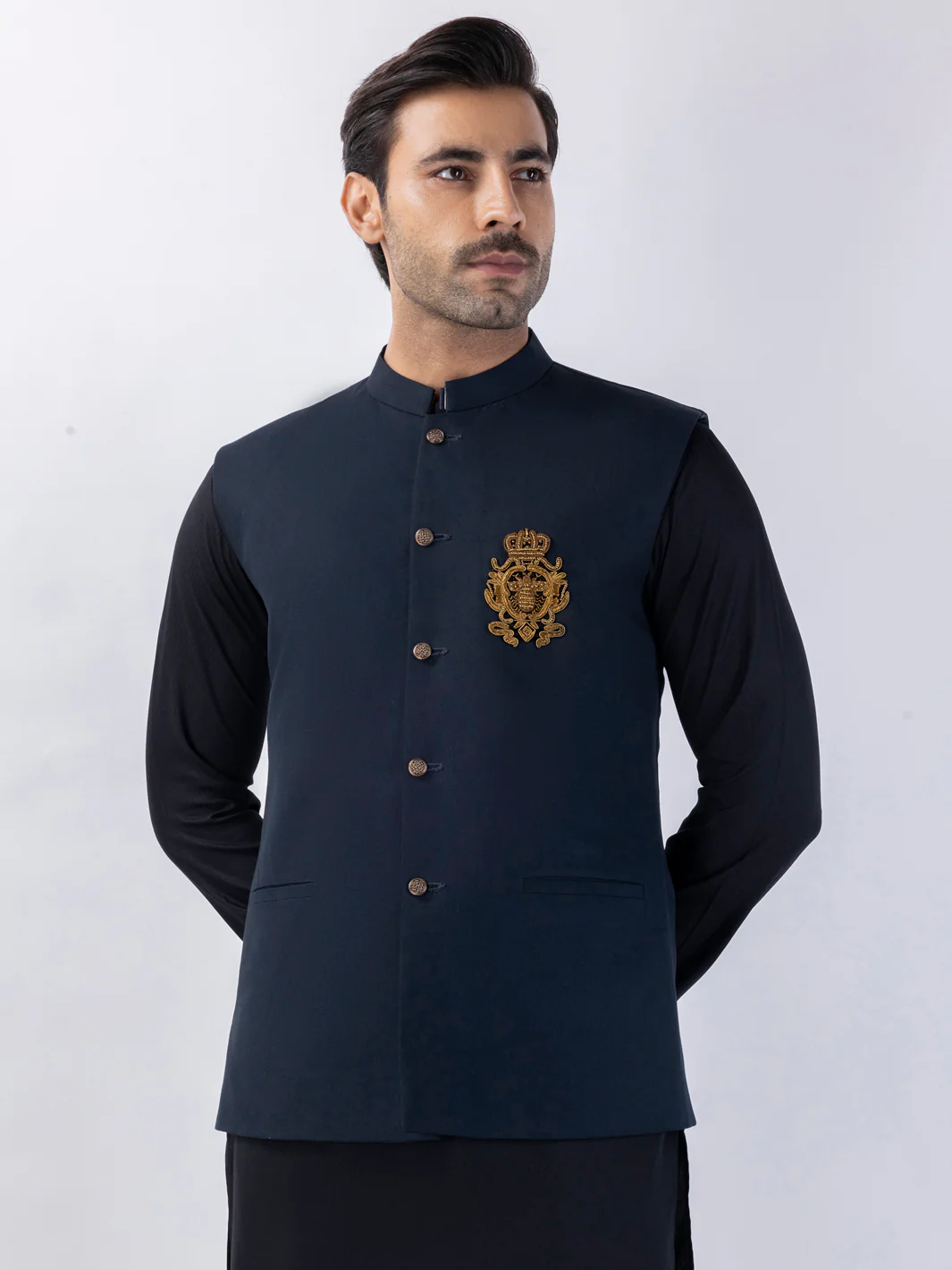 MIDNIGHT BLUE BLENDED WAISTCOAT | AL-WC-571A/AM-6275A