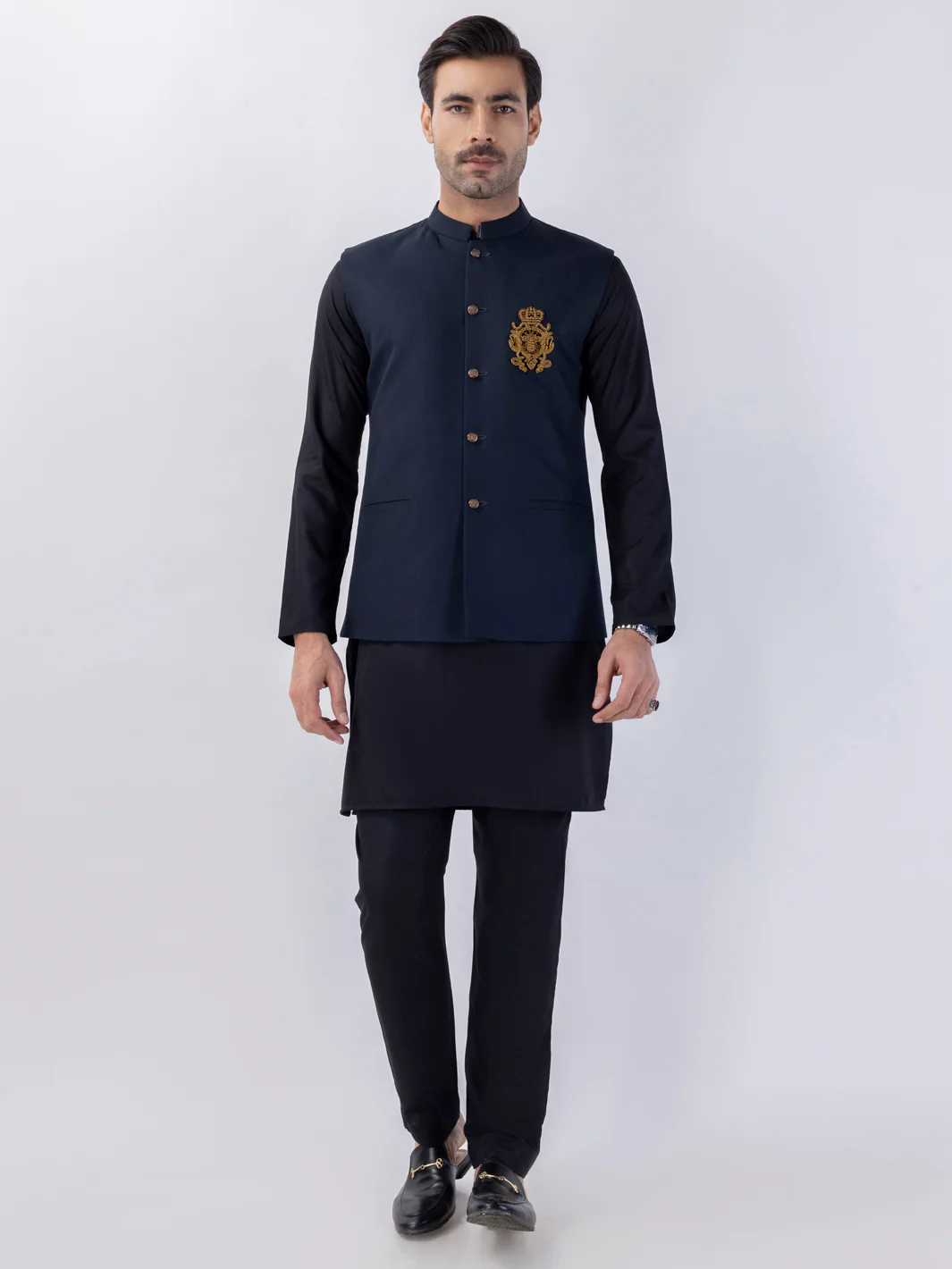 MIDNIGHT BLUE BLENDED WAISTCOAT | AL-WC-571A/AM-6275A - Image 2