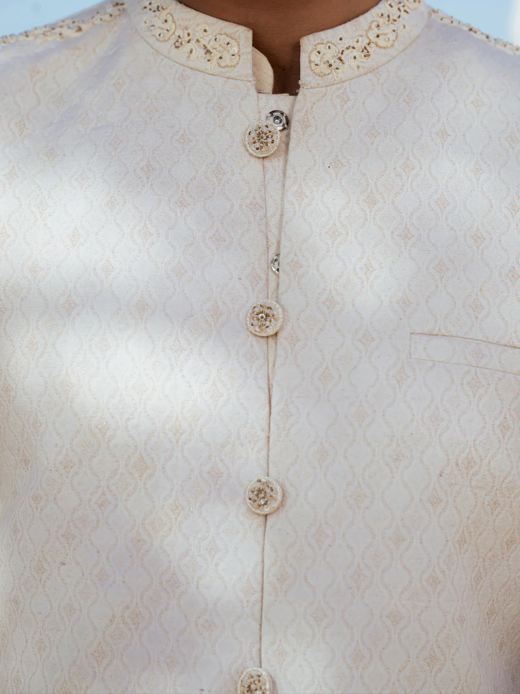 OFF WHITE BLENDED WAISTCOAT | AL-WC-572/AM-6252A - Image 3