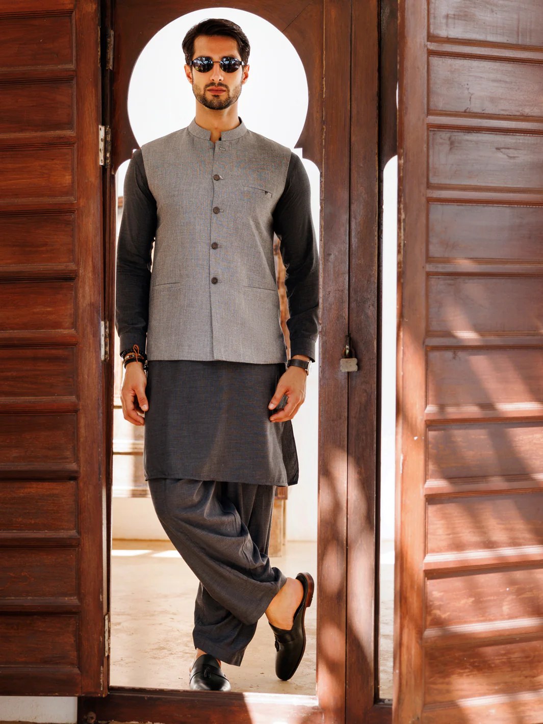GREY BLENDED WAISTCOAT | AL-WC-575/AM-6272A - Image 2