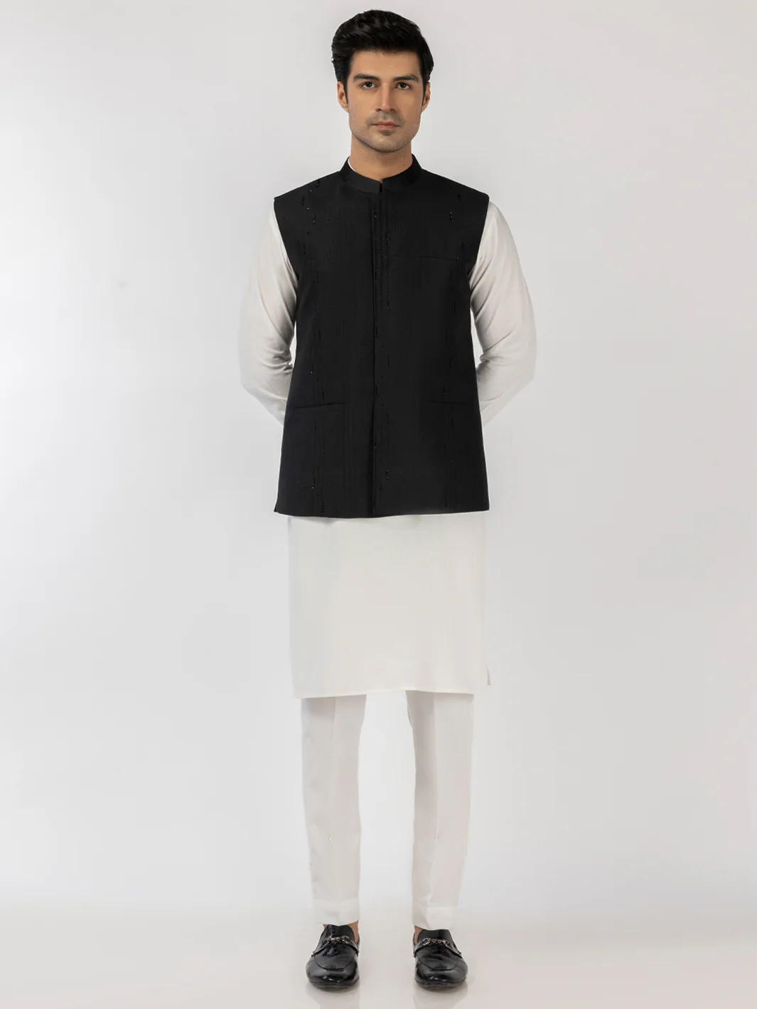 BLACK BLENDED WAISTCOAT | AL-WC-585/AM-6334A - Image 2