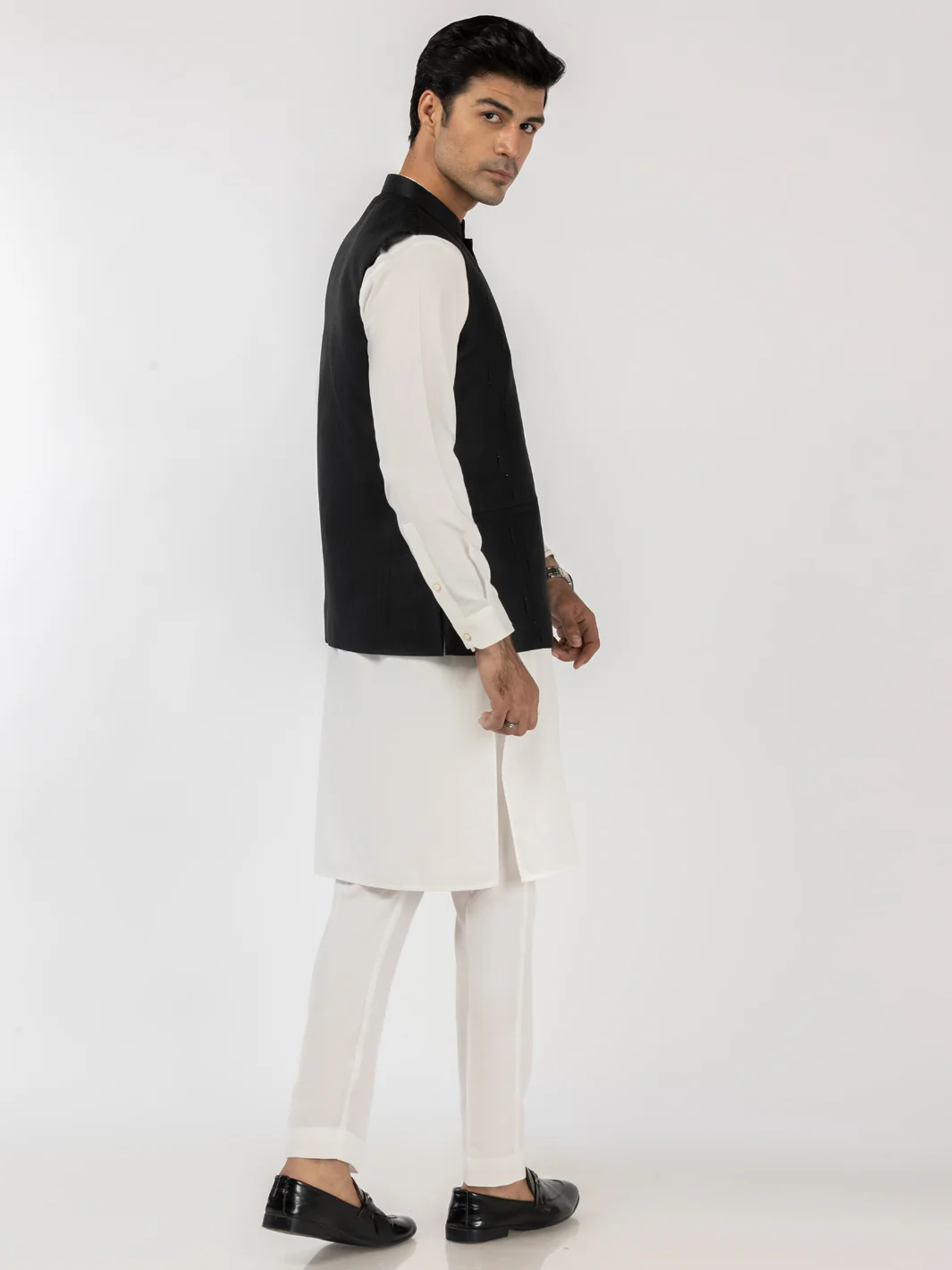 BLACK BLENDED WAISTCOAT | AL-WC-585/AM-6334A - Image 3