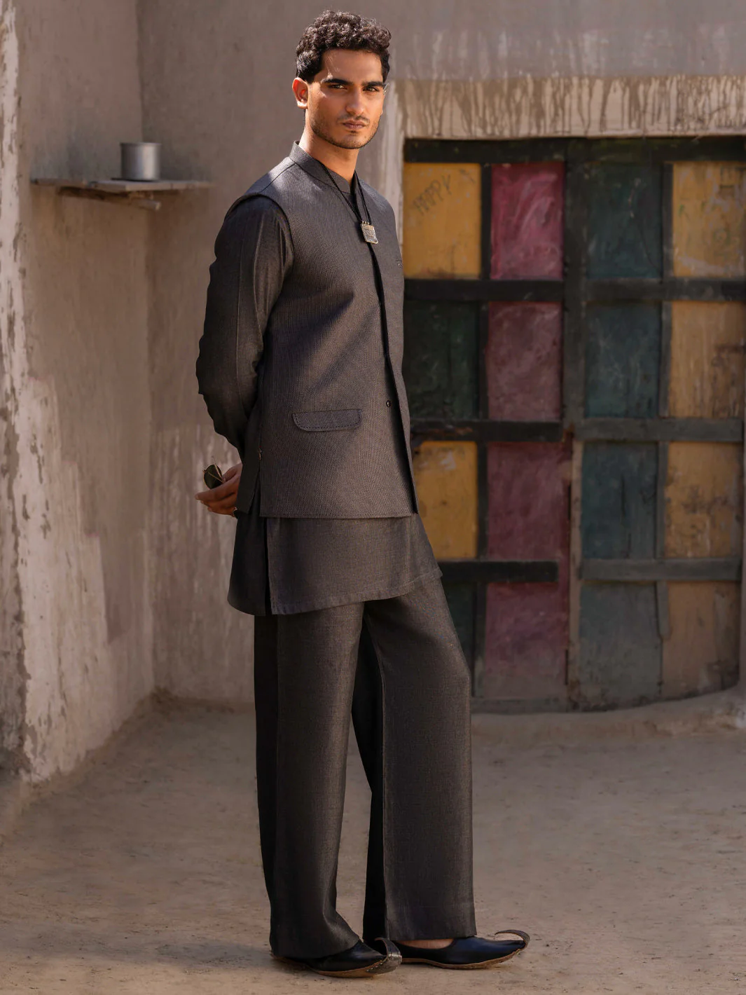 GREY BLENDED WAISTCOAT | AL-WC-587A/AM-6323A - Image 2