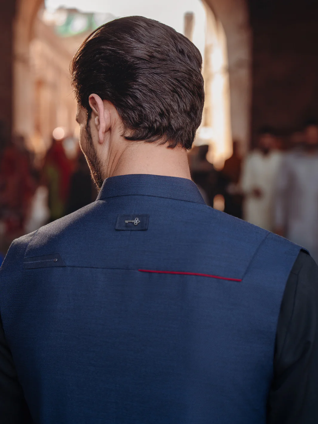 NAVY BLUE BLENDED WAISTCOAT | AL-WC-590A/AM-6322C - Image 5