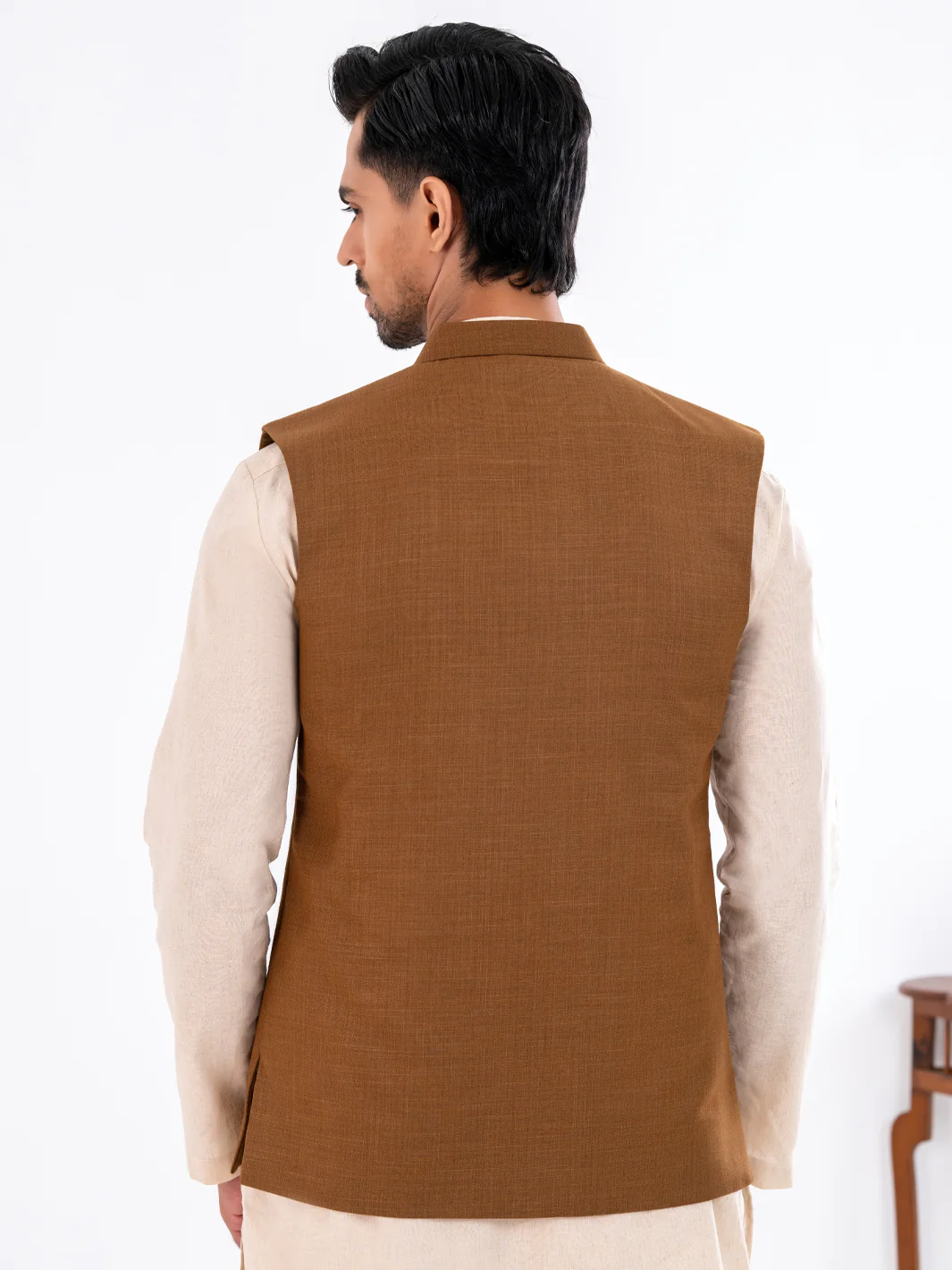BEIGE BLENDED WAISTCOAT | AL-WC-594/AM-6264B - Image 2