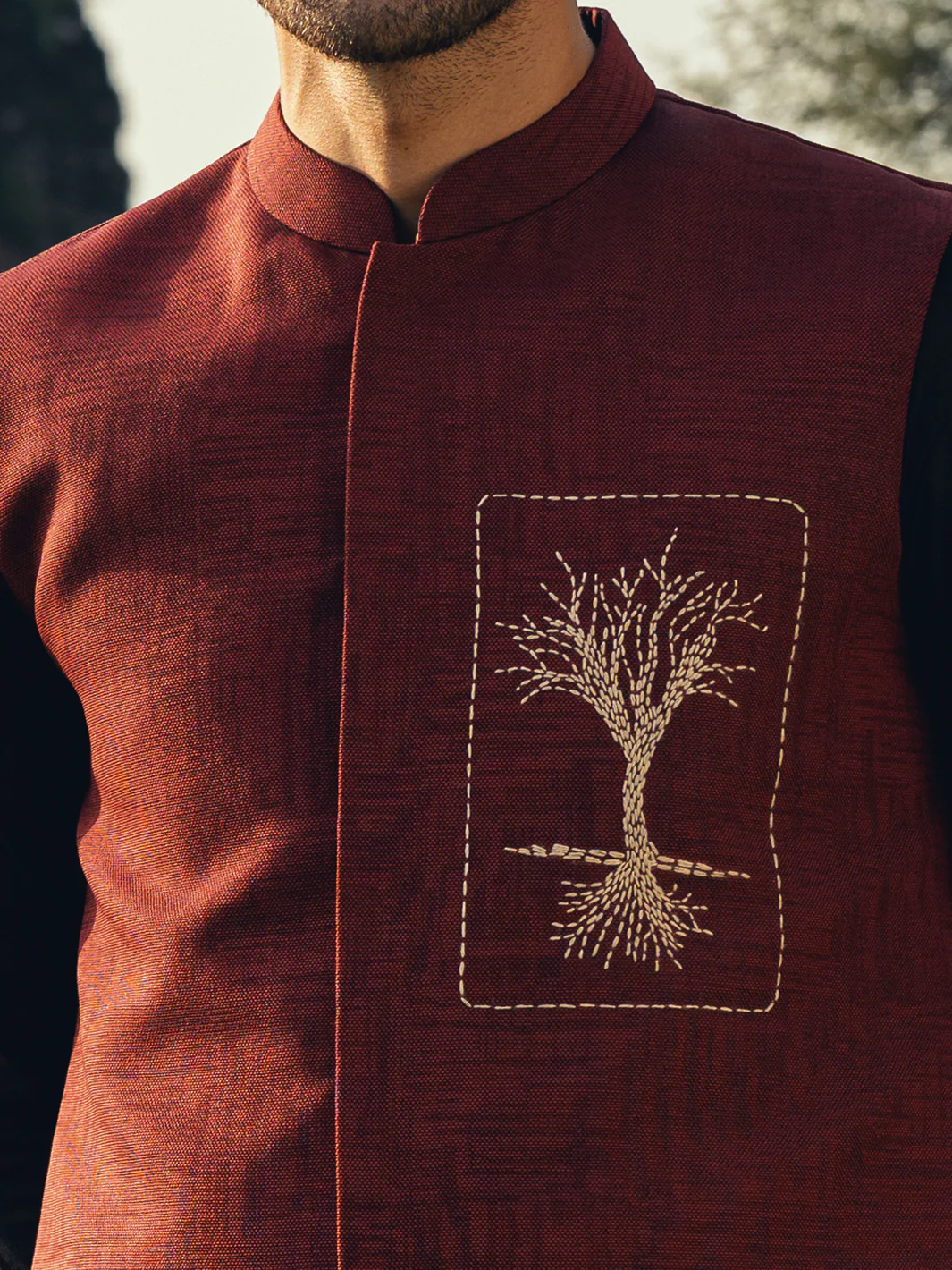 RED BLENDED WAISTCOAT | AL-WC-596B/AM-11007B - Image 3
