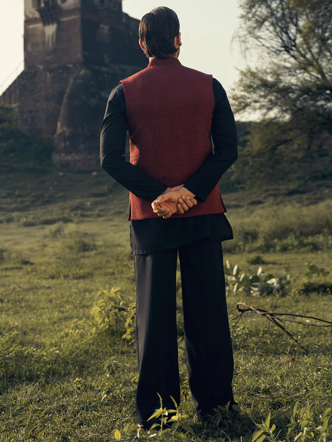 RED BLENDED WAISTCOAT | AL-WC-596B/AM-11007B - Image 4