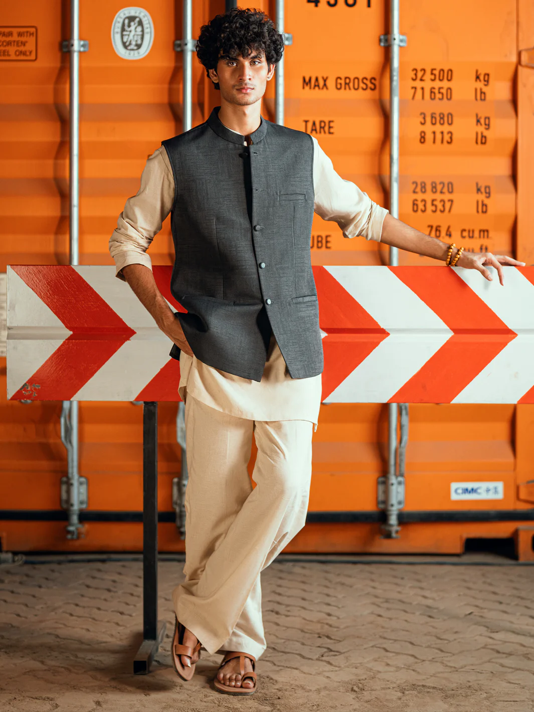 CHARCOAL GREY BLENDED WAISTCOAT | AL-WC-597/AM-11007C - Image 2