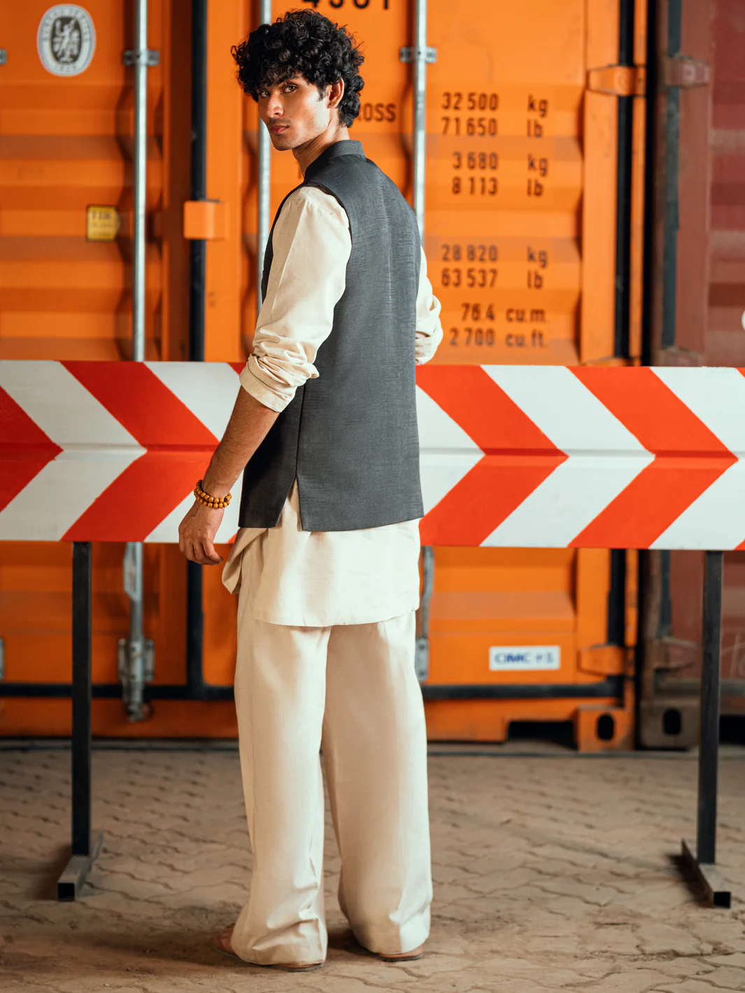 CHARCOAL GREY BLENDED WAISTCOAT | AL-WC-597/AM-11007C - Image 3