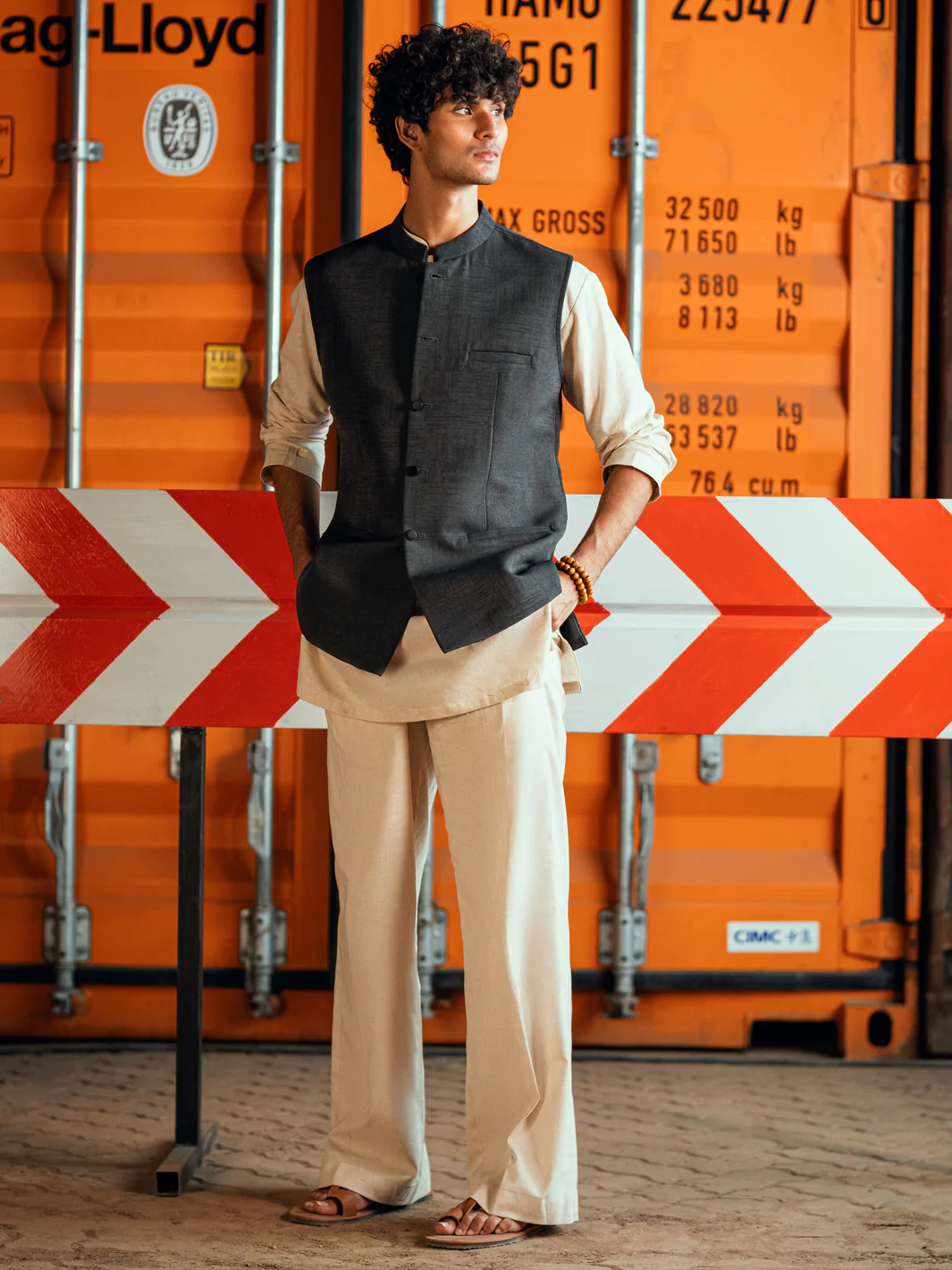 CHARCOAL GREY BLENDED WAISTCOAT | AL-WC-597/AM-11007C - Image 6