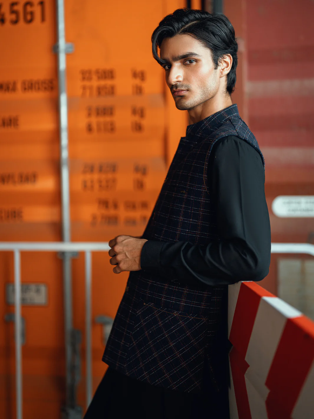 DARK BLUE BLENDED WAISTCOAT | AL-WC-598A/AM-11009C - Image 3