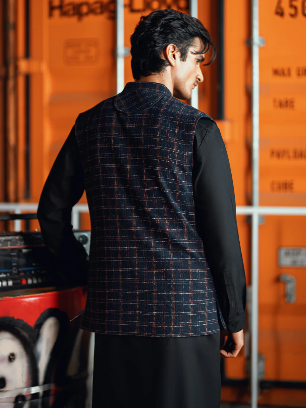 DARK BLUE BLENDED WAISTCOAT | AL-WC-598A/AM-11009C - Image 6