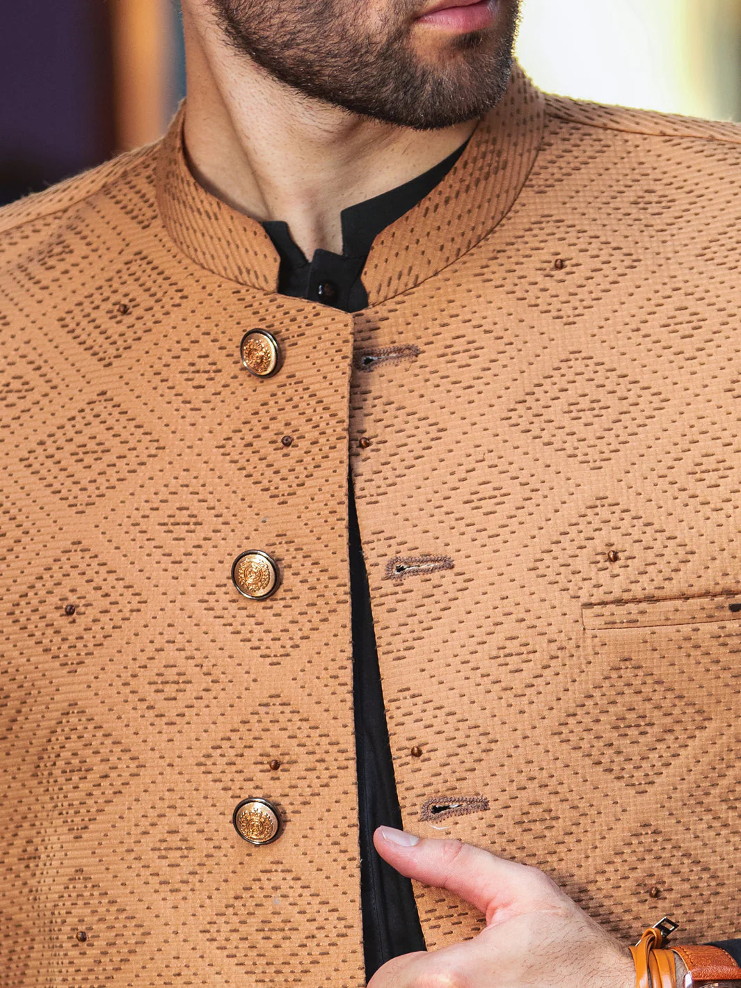 LIGHT BROWN WAISTCOAT | AL-WC-US-24-525 - Image 3