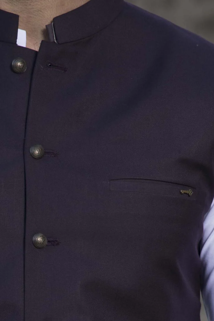 PURPLE TAFLON RAYON WAISTCOAT | AL-WC-US-270/AM-700B - Image 2