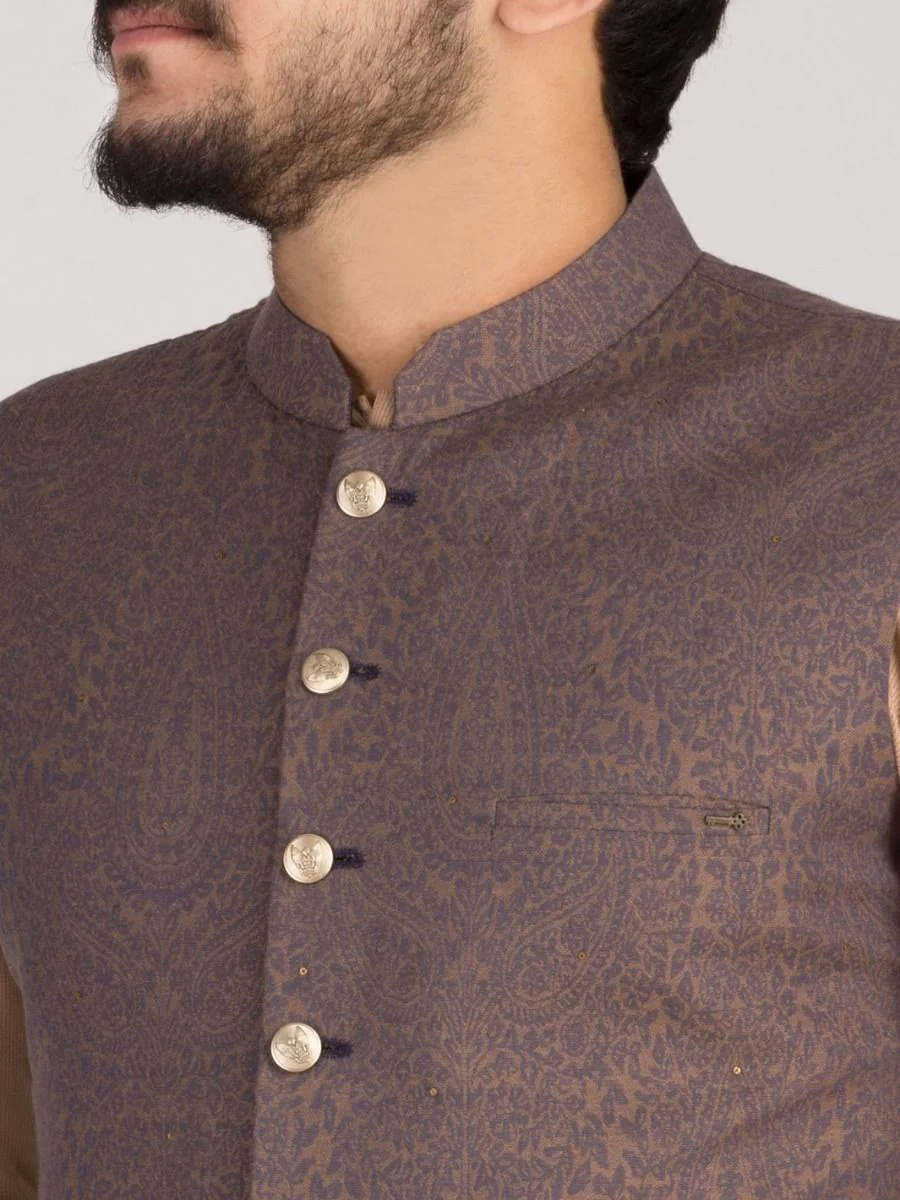 PURPLE COTTON WAISTCOAT | AL-WC-US-293/AM-696A - Image 3