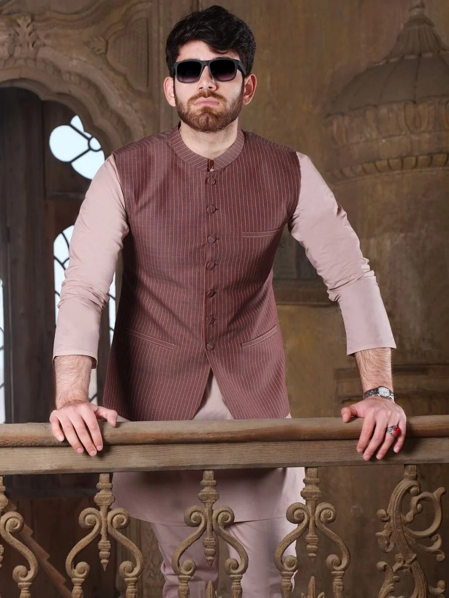 LIGHT PURPLE COTTON WAISTCOAT | AL-WC-US-329 V-3 2020 - Image 2