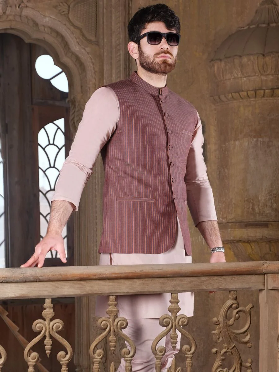 LIGHT PURPLE COTTON WAISTCOAT | AL-WC-US-329 V-3 2020 - Image 3