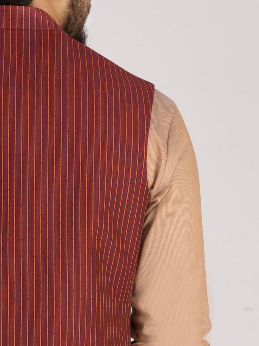 RED COTTON WAISTCOAT | AL-WC-US-330 V-3 2020 - Image 3