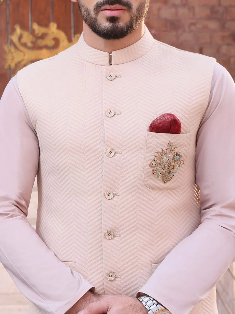 BEIGE COTTON WAISTCOAT | AL-WC-US-344 V-1 2021 - Image 2