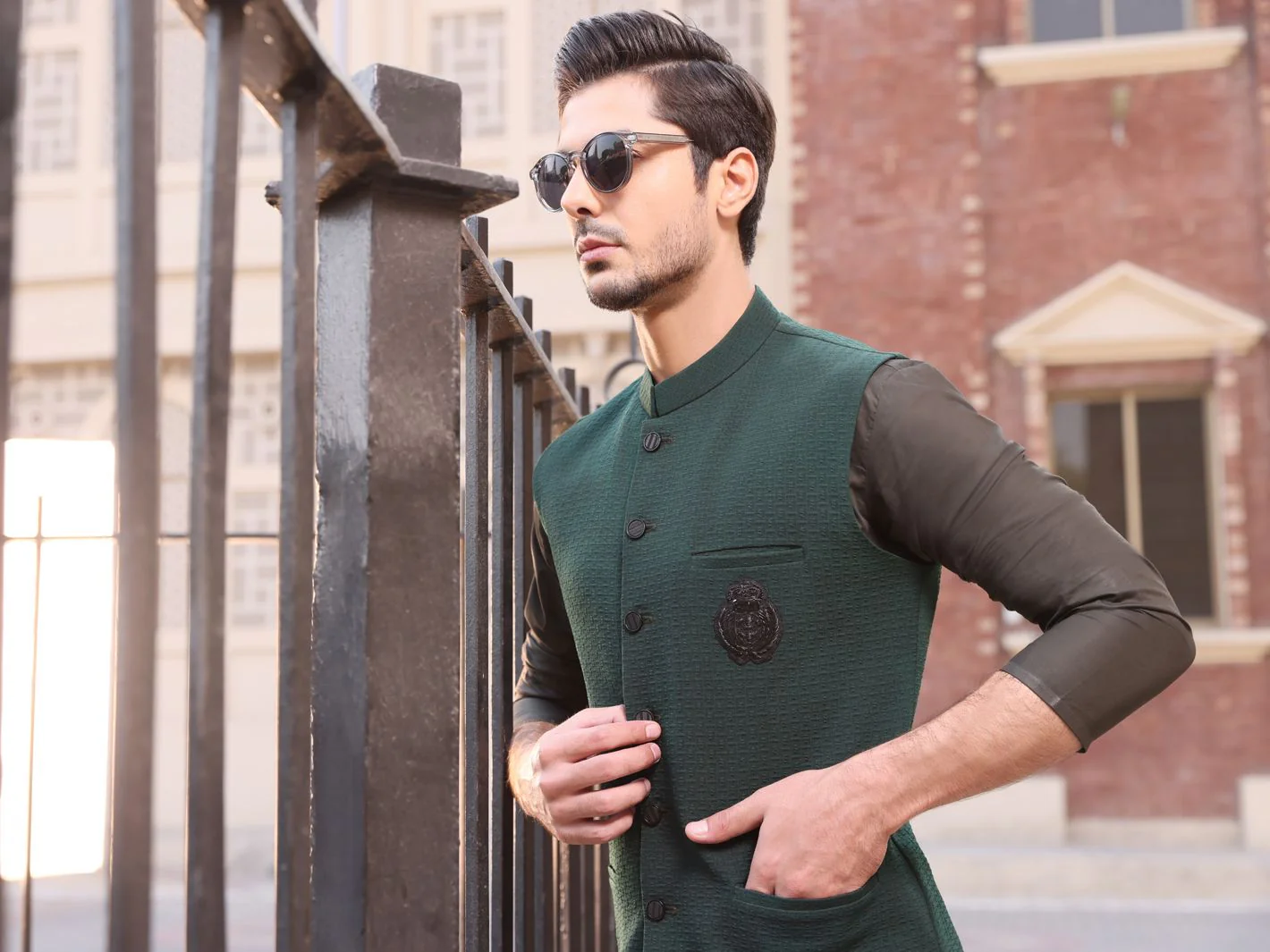 EMERALD GREEN COTTON WAISTCOAT | AL-WC-US-345 V-2 2021 - Image 3