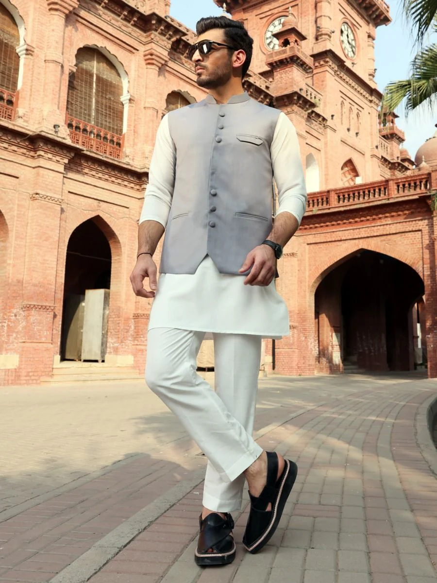 GREY VISCOSE WAISTCOAT | AL-WC-US-357 V-2 2021 - Image 2