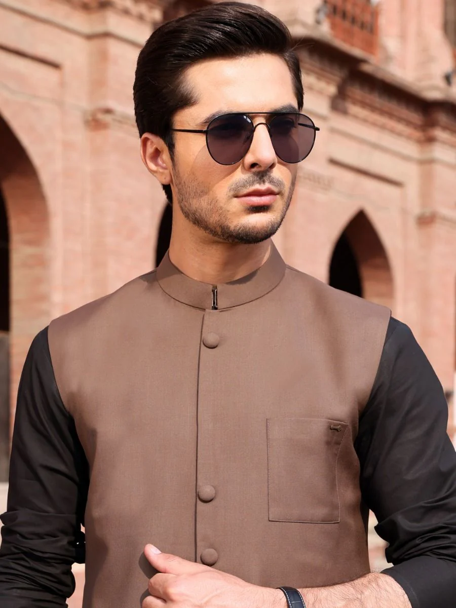 BROWN VISCOSE WAISTCOAT | AL-WC-US-359 V-2 2021
