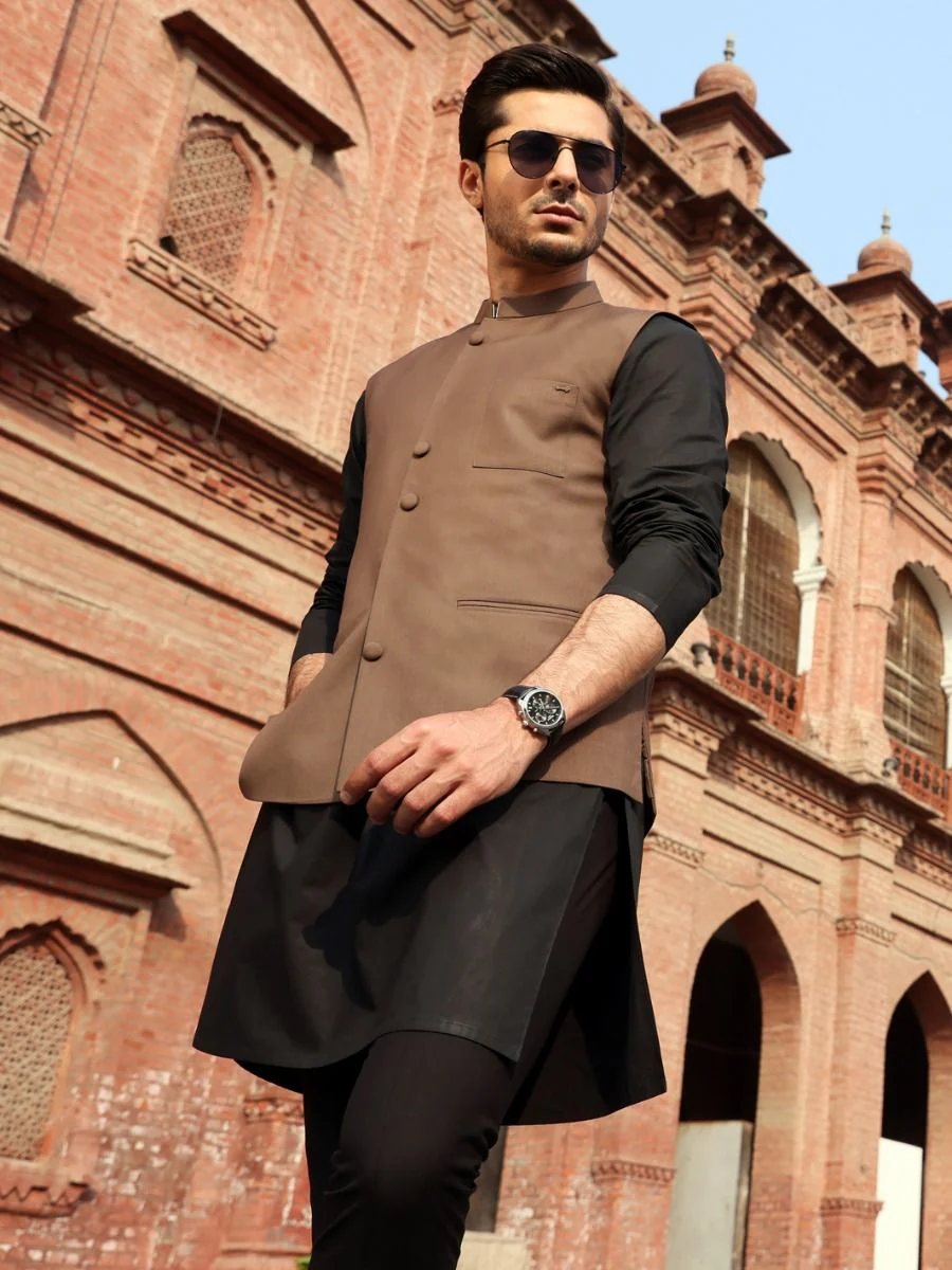 BROWN VISCOSE WAISTCOAT | AL-WC-US-359 V-2 2021 - Image 2
