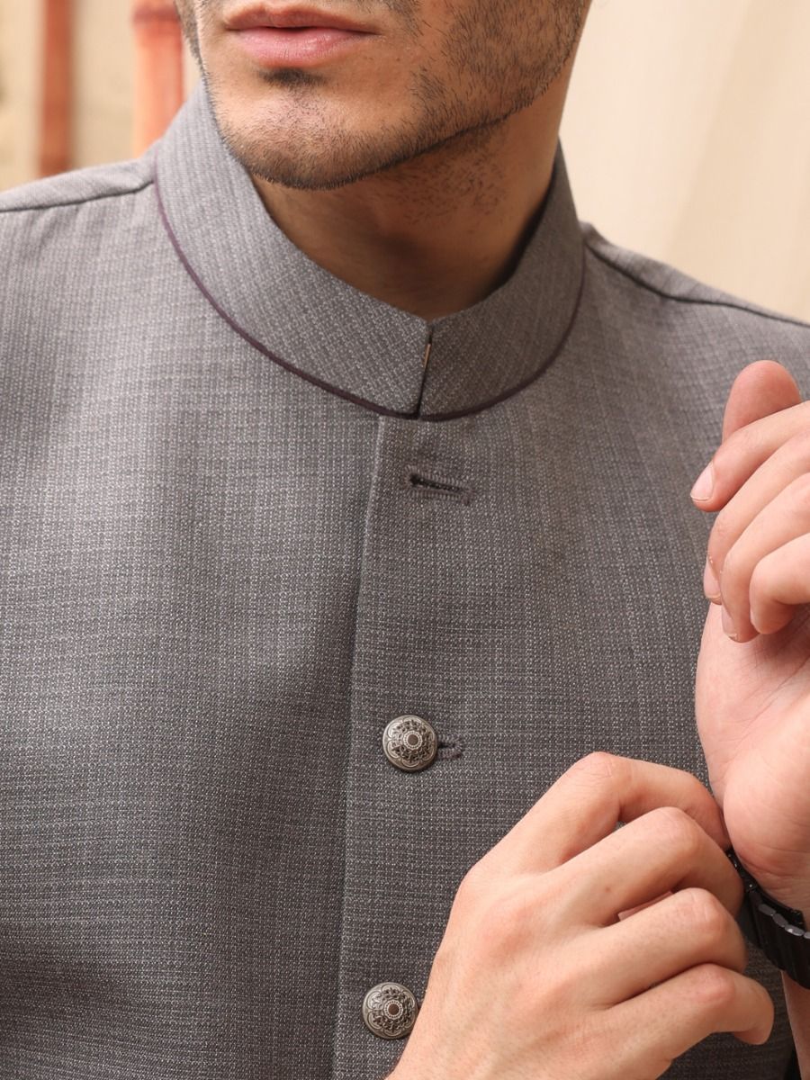 GREY VISCOSE WAISTCOAT | AL-WC-US-367/AM-980A - Image 2