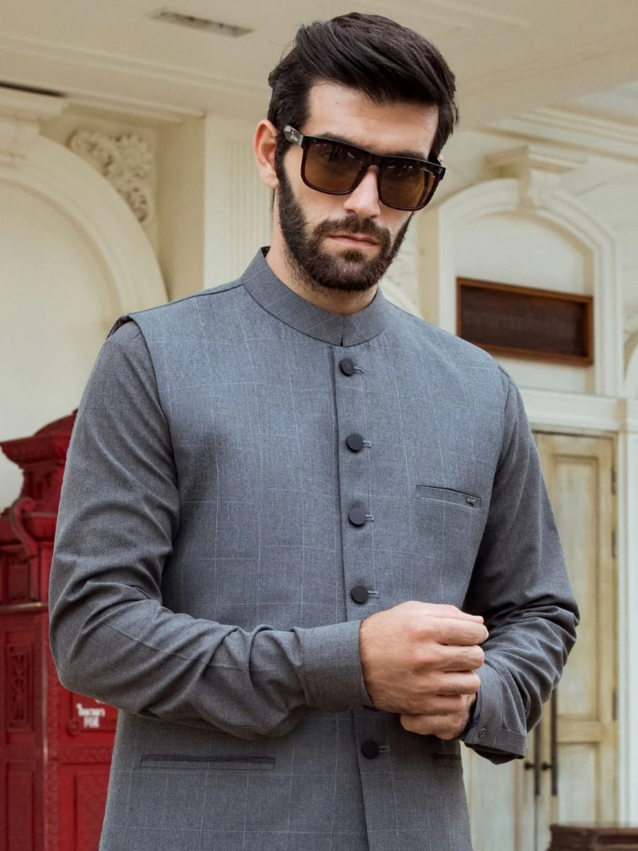 GREY WAISTCOAT | AL-WC-US-371/AM-940A - Image 4