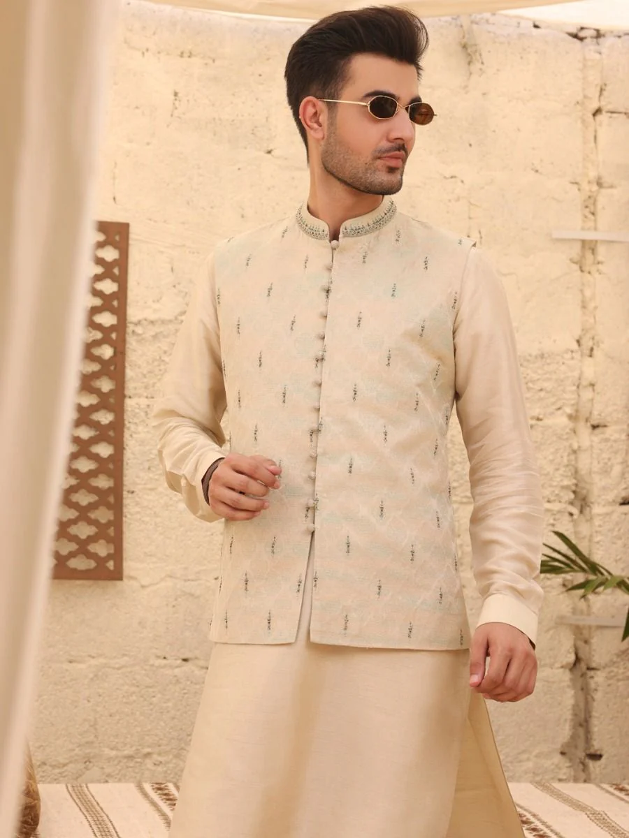 CREAM COTTON WAISTCOAT | AL-WC-US-374/AM-965B - Image 5