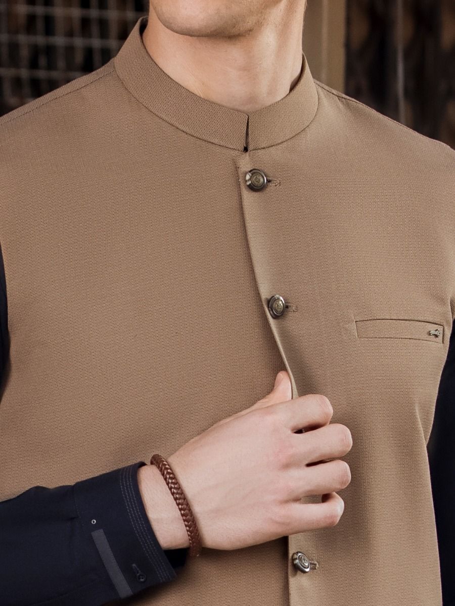 OLIVE GREEN VISCOSE WAISTCOAT | AL-WC-US-375/AM-906A - Image 2