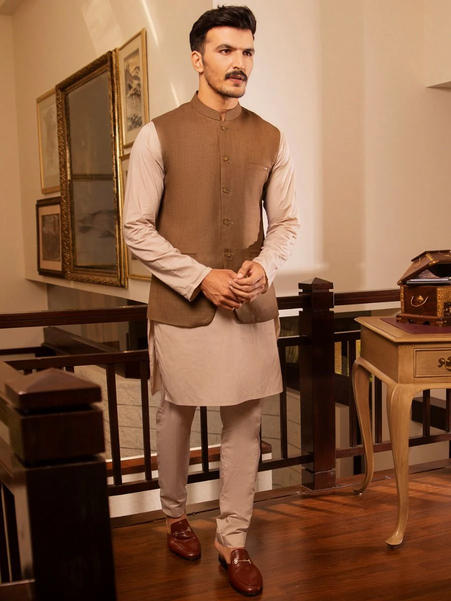 BROWN TERRY WAISTCOAT | AL-WC-US-379/AM-979C - Image 2