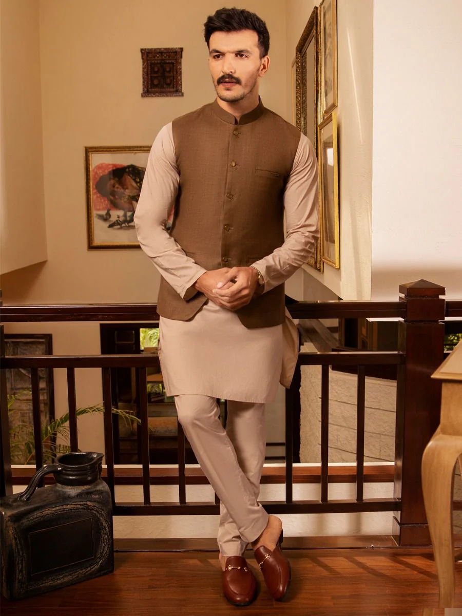 BROWN TERRY WAISTCOAT | AL-WC-US-379/AM-979C - Image 4