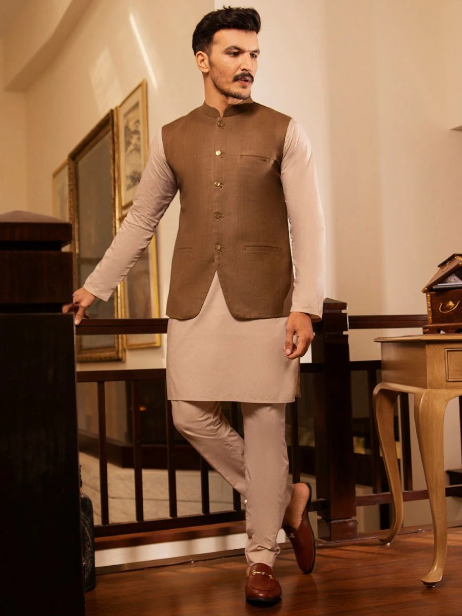 BROWN TERRY WAISTCOAT | AL-WC-US-379/AM-979C - Image 5