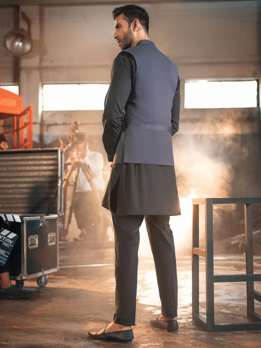 CHARCOAL GREY TERRY WAISTCOAT | AL-WC-US-382/AM-979F - Image 4
