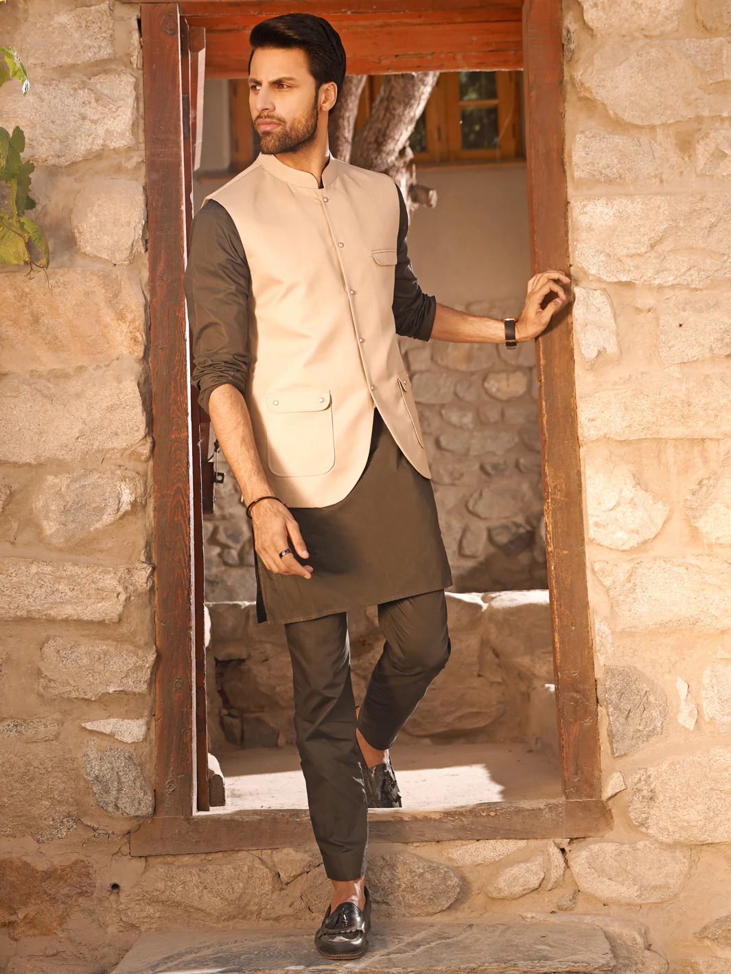 FAWN VISCOSE WAISTCOAT | AL-WC-US-394/AM-939A - Image 2
