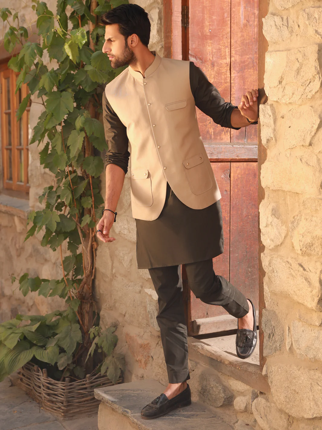 FAWN VISCOSE WAISTCOAT | AL-WC-US-394/AM-939A - Image 3