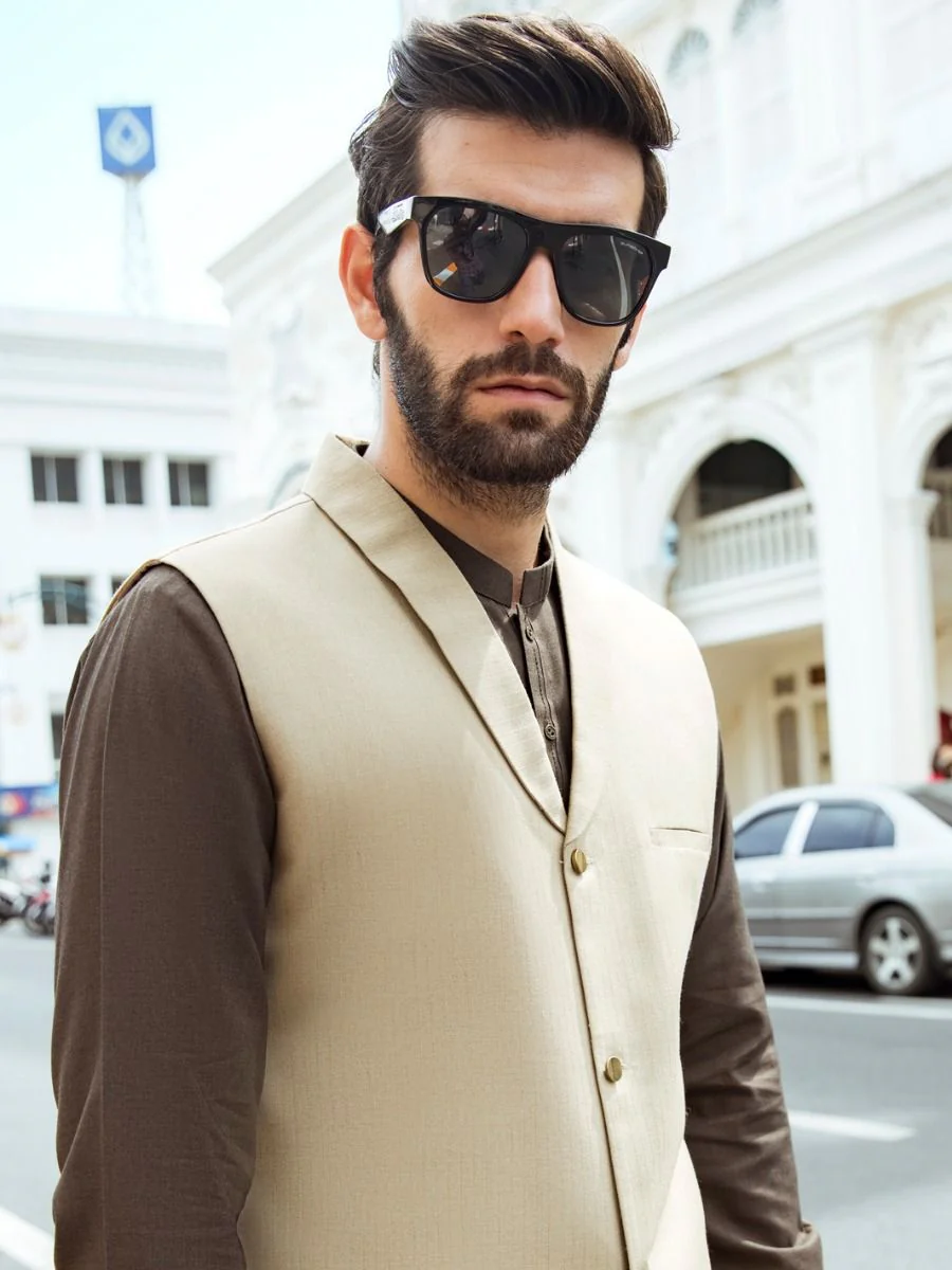 KHAKI TROPICAL WAISTCOAT | AL-WC-US-396/AM-888B - Image 2