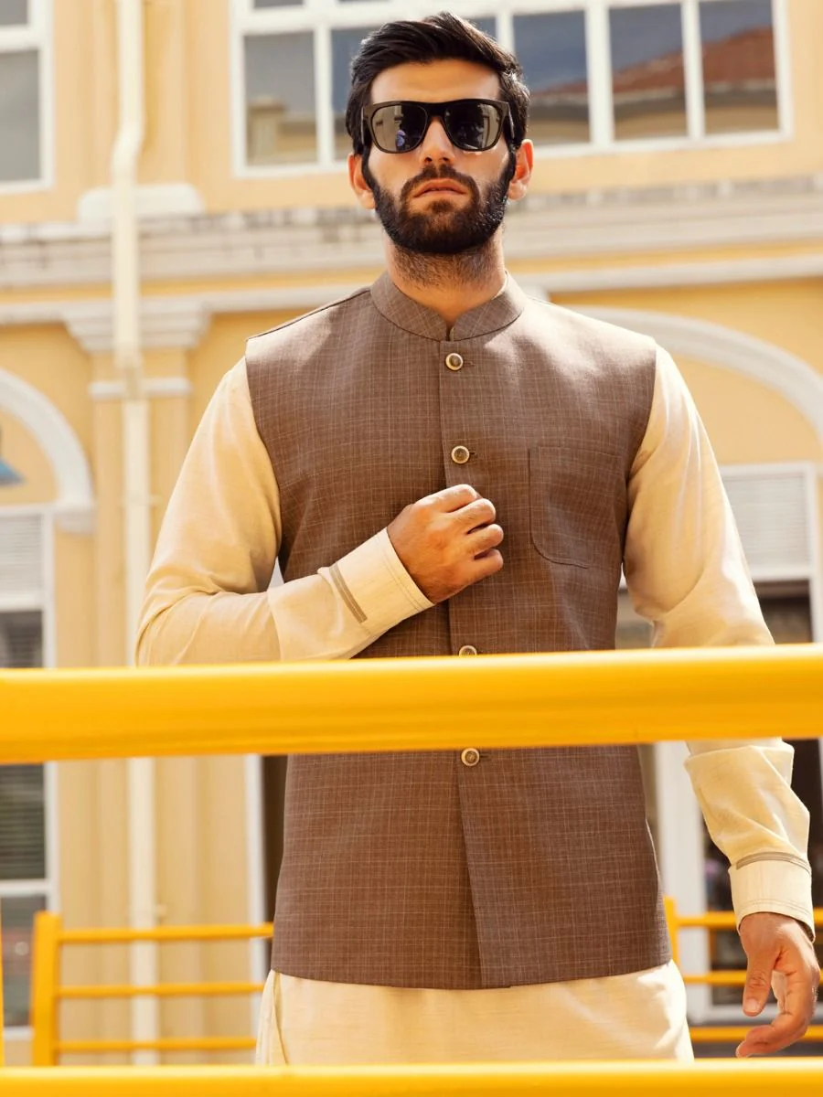 GREEN TAFLON RAYON WAISTCOAT | AL-WC-US-398/AM-5037A - Image 3