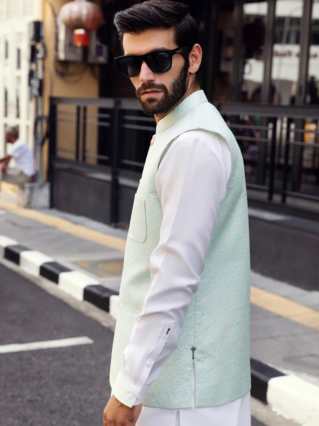 SEA GREEN WAISTCOAT | AL-WC-US-405/CF-040B - Image 5