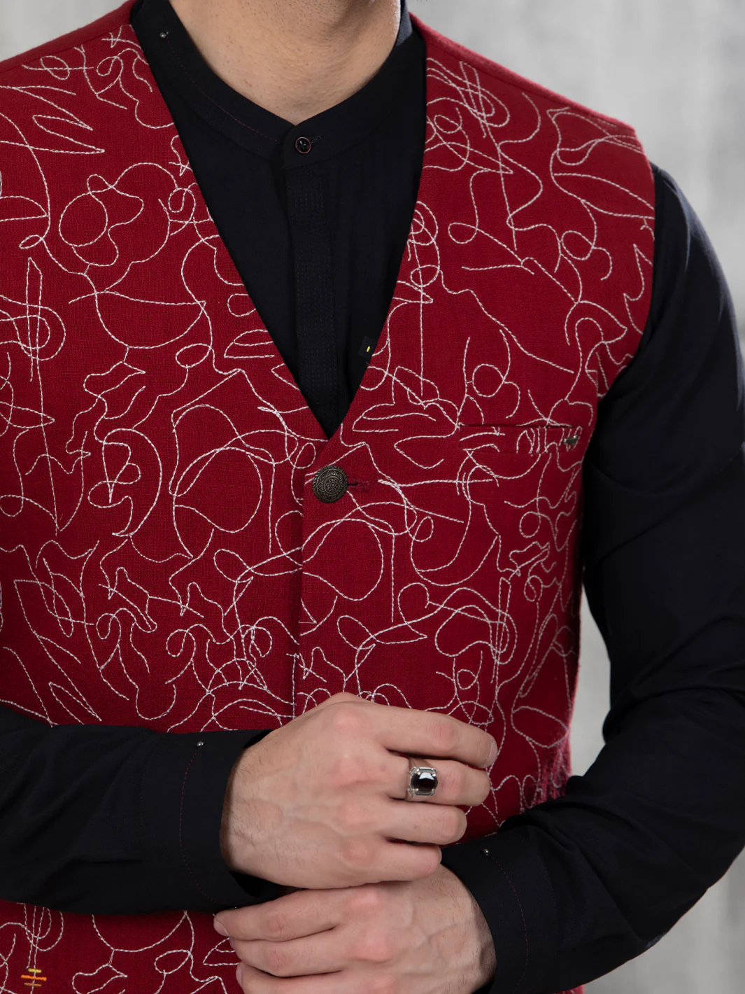 MAROON WAISTCOAT | AL-WC-US-413/AM-2481D - Image 3