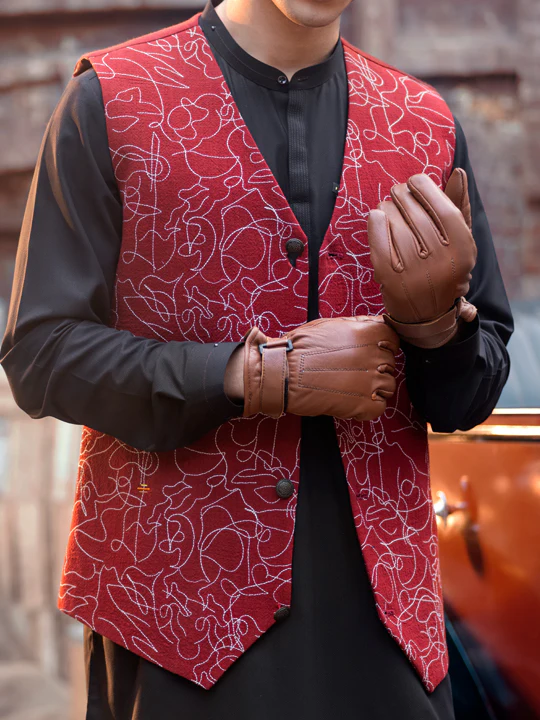MAROON WAISTCOAT | AL-WC-US-413/AM-2481D - Image 4