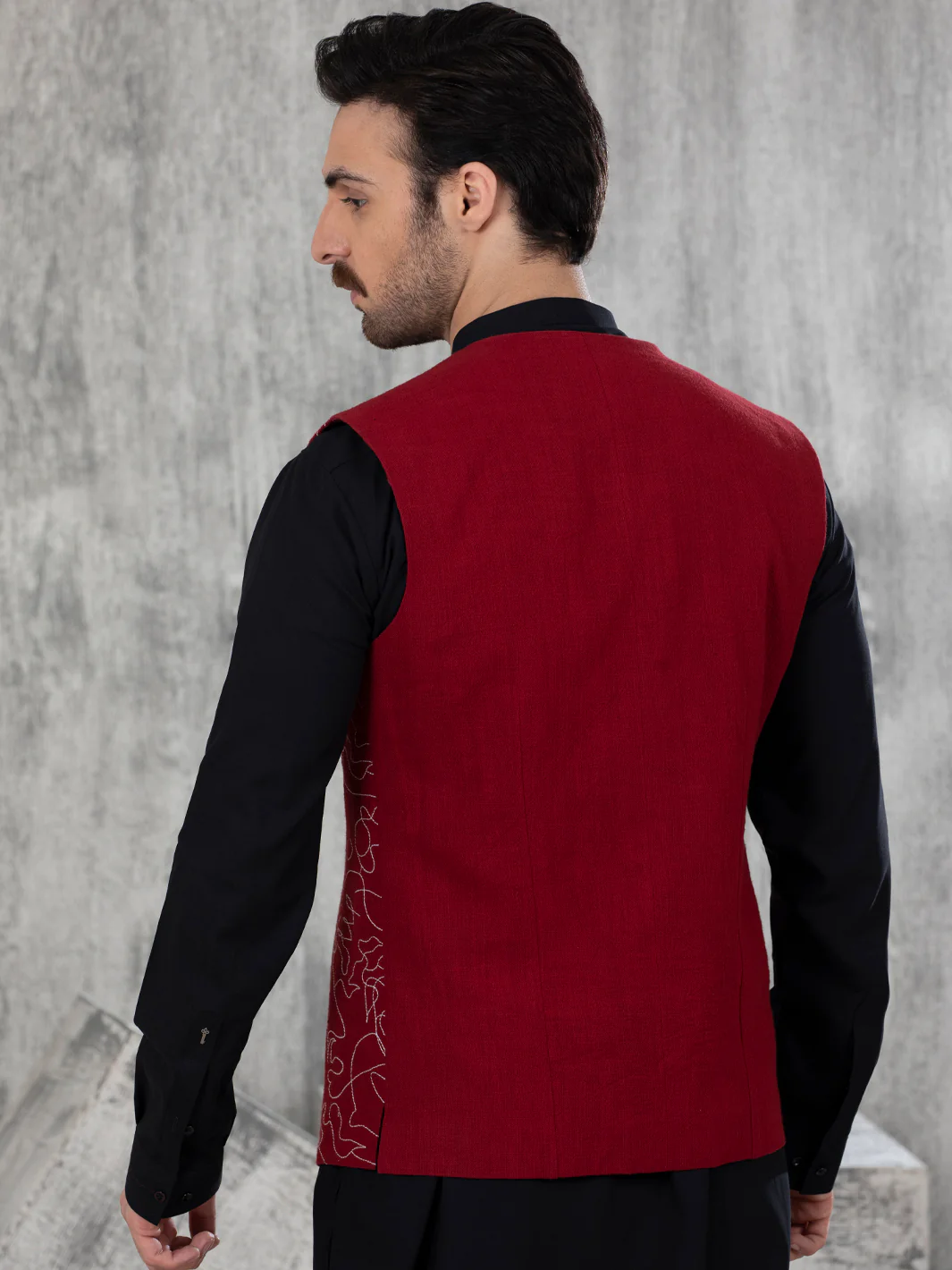 MAROON WAISTCOAT | AL-WC-US-413/AM-2481D - Image 6