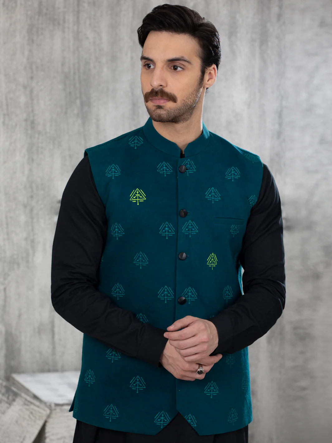 BOTTLE GREEN WAISTCOAT | AL-WC-US-417/AM-2481E