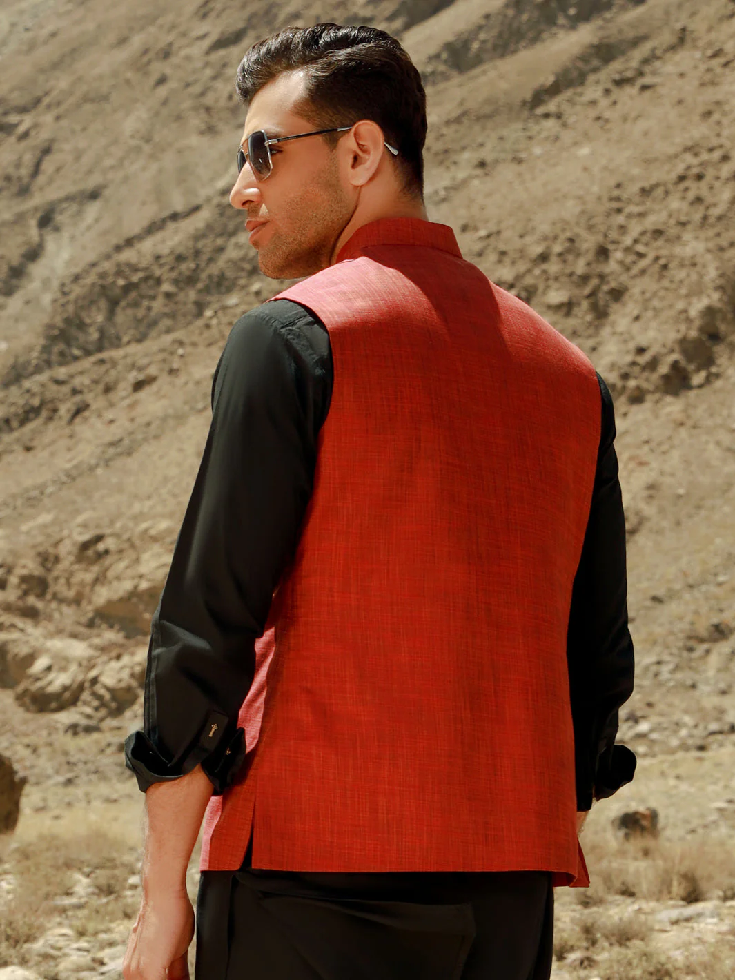 RED COTTON WAISTCOAT | AL-WC-US-429/AM-903B - Image 3