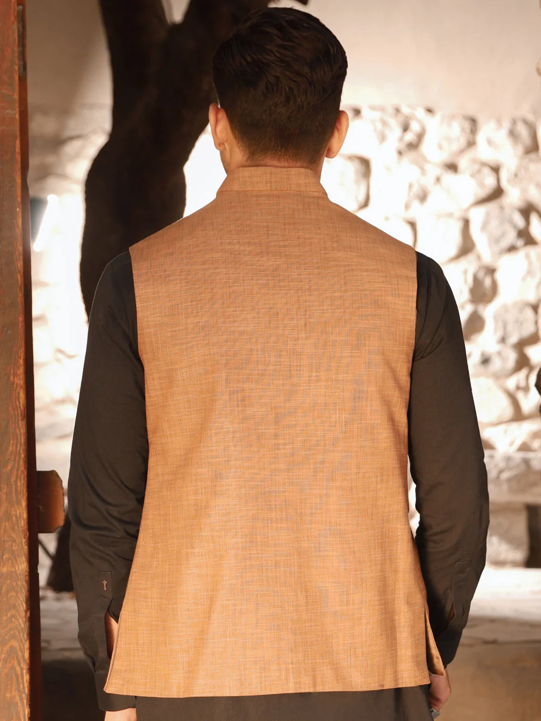 BROWN COTTON WAISTCOAT | AL-WC-US-430/AM-903C - Image 3